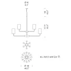 18 Drita llambadar prej qelqi venecian i punuar me dorë, Prodhuar në Itali - Graham Viadurini