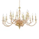 Llambadar klasik 18 dritash në xham të fryrë dhe detaje me dorë - Phaedra Viadurini