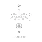 Llambadar 21 Drita në Xham dhe Metal Venecias të punuar me dorë - Jason Viadurini