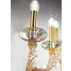 Llambadar klasik 24 dritash në xham të fryrë dhe detaje me dorë - Phaedra Viadurini