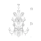 Llambadar 27 Drita në Xham venecian të punuar me dorë në Itali - Firence Viadurini