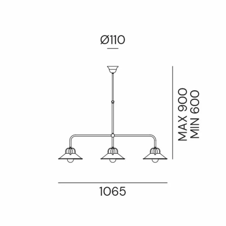 3 Llambadar Dritash në Projektim Vintage prej bronzi Prodhuar në Itali - Cascina nga Il Fanale Viadurini