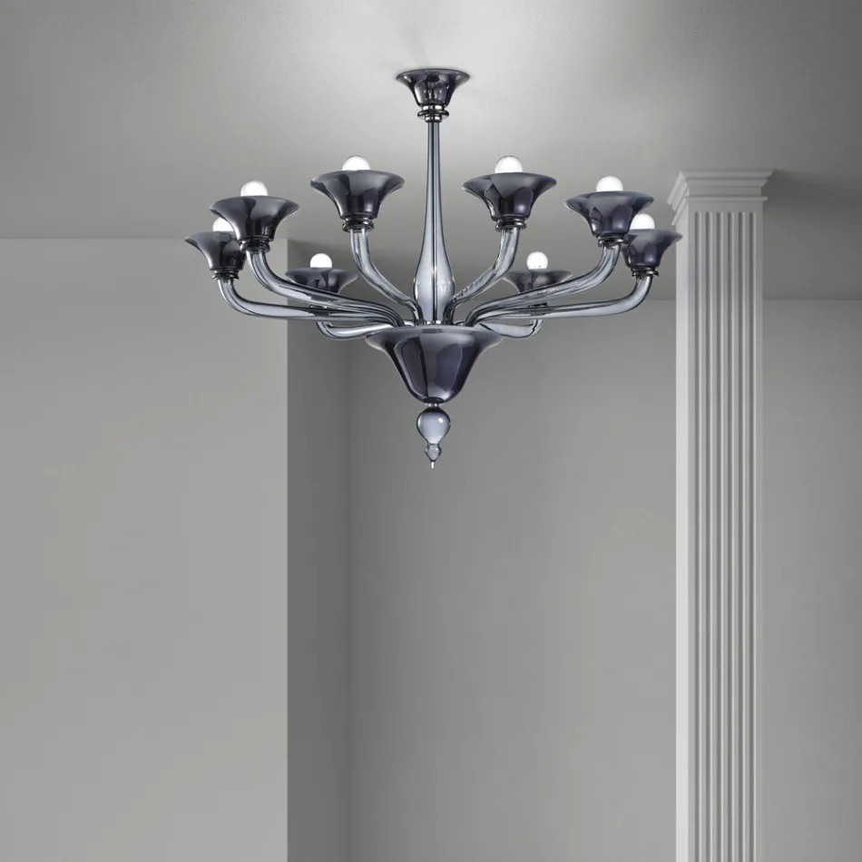 Llambadar qelqi venecian 8 Drita Prodhuar në Itali - Ismail Viadurini