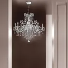 Llambadar 8 dritash në qelq venecian Prodhuar në Itali Classic - Firentine Viadurini