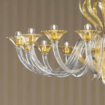 16 Dritat Llambadar qelqi venecian të punuar me dorë, prodhuar në Itali - Agustina