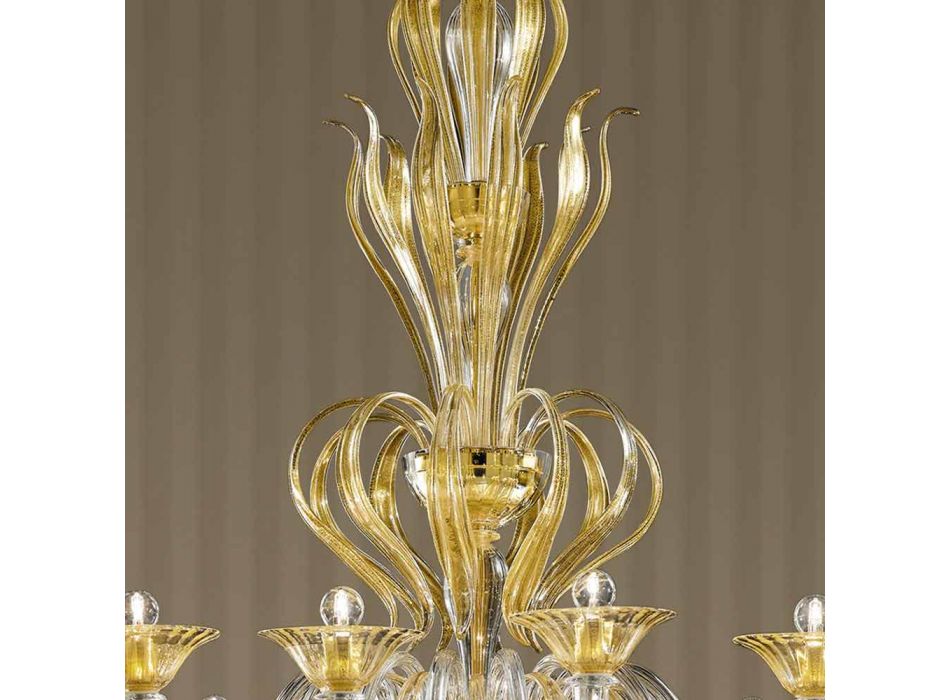 16 Dritat Llambadar qelqi venecian të punuar me dorë, prodhuar në Itali - Agustina Viadurini