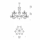 Llambadar me 27 Drita në Qelqin e Bardhë të Venecias, i punuar me dorë në Itali - Regina Viadurini