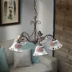 Llambadar Qeramike 3 ose 5 Drita e punuar me dore me Passanastri - Napoli Viadurini