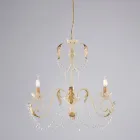 Llambadar me 5 drita në metal dhe kristal për ndriçim dramatik – Perla Viadurini