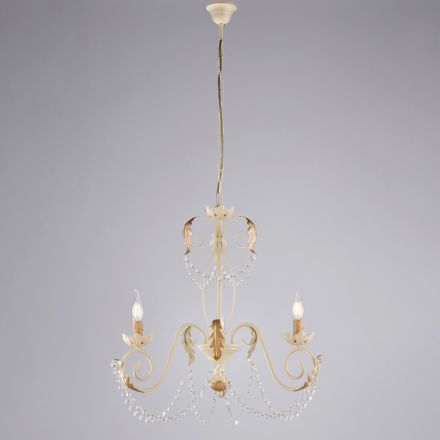 Llambadar me 5 drita në metal dhe kristal për ndriçim dramatik – Perla Viadurini