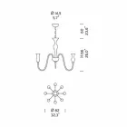 Llambadar artizanal 8-i lehtë në xham të tymosur venecian prodhuar në Itali - Vittoria Viadurini