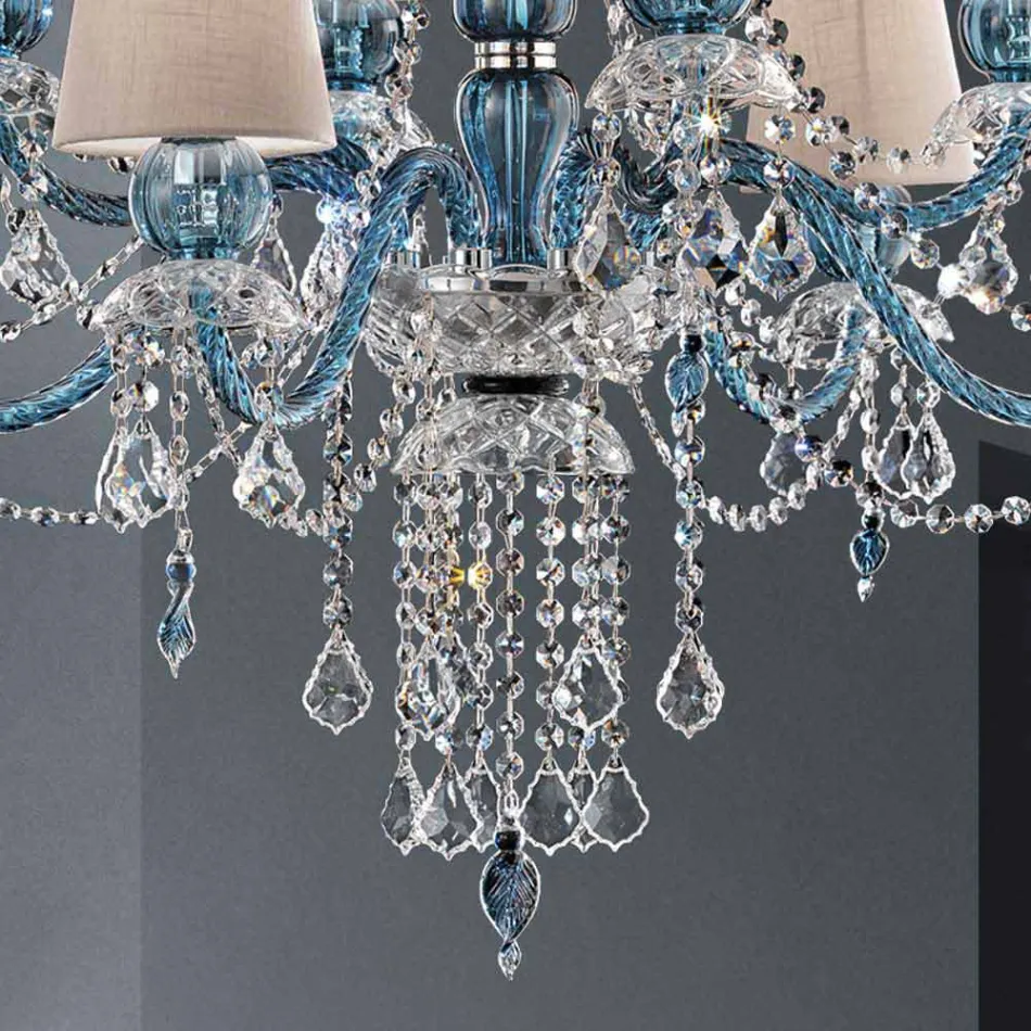 8 Llambadar Dritash në Xham të Venedikut të punuar me dorë, prodhuar në Itali - Milagros Viadurini