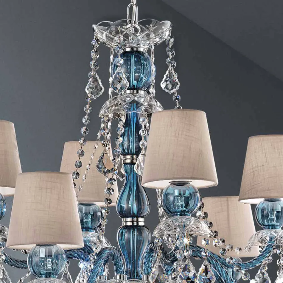 8 Llambadar Dritash në Xham të Venedikut të punuar me dorë, prodhuar në Itali - Milagros Viadurini