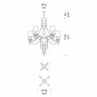 8 Llambadar Dritash në Xham të Venedikut të punuar me dorë, prodhuar në Itali - Milagros Viadurini