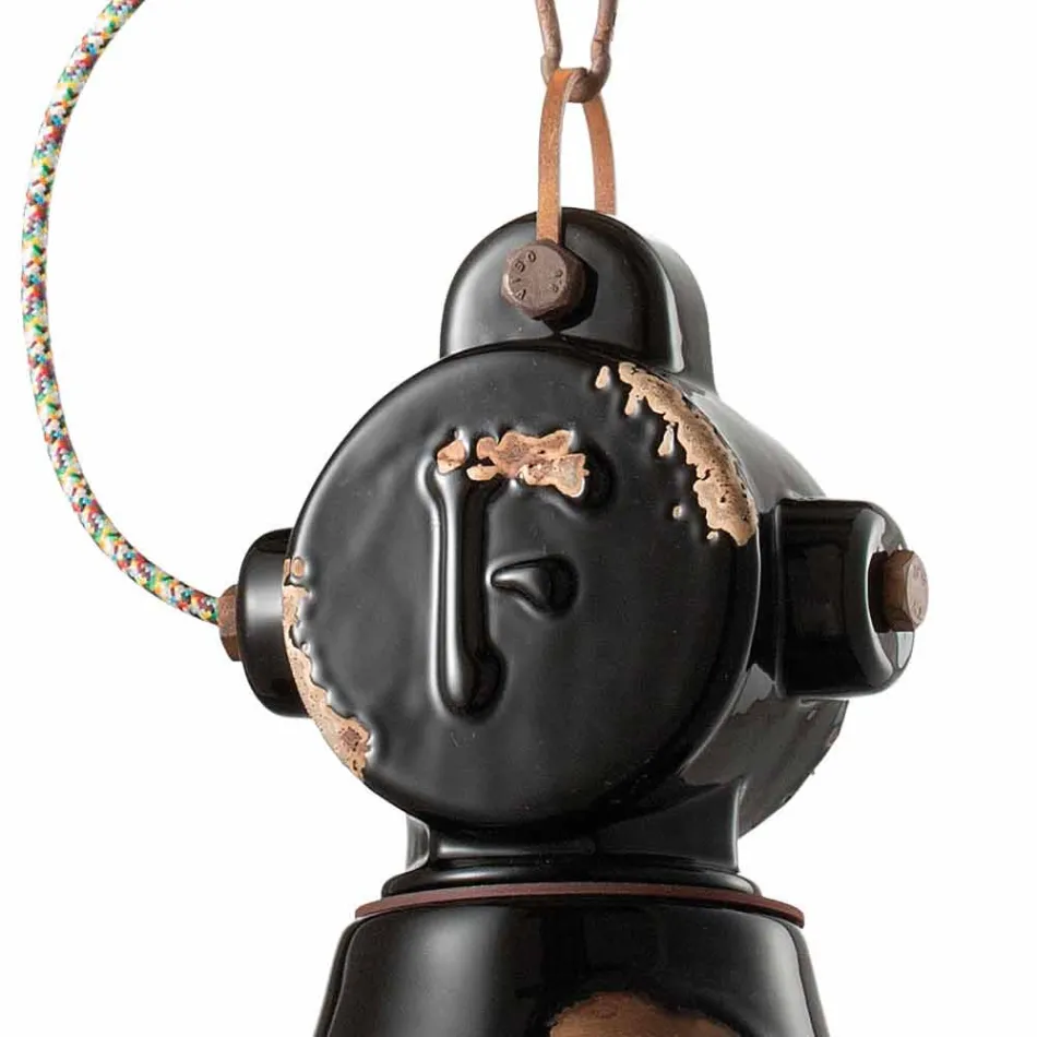 Llambadar zjarri qeramike dhe metalike Angela Ferroluce Viadurini