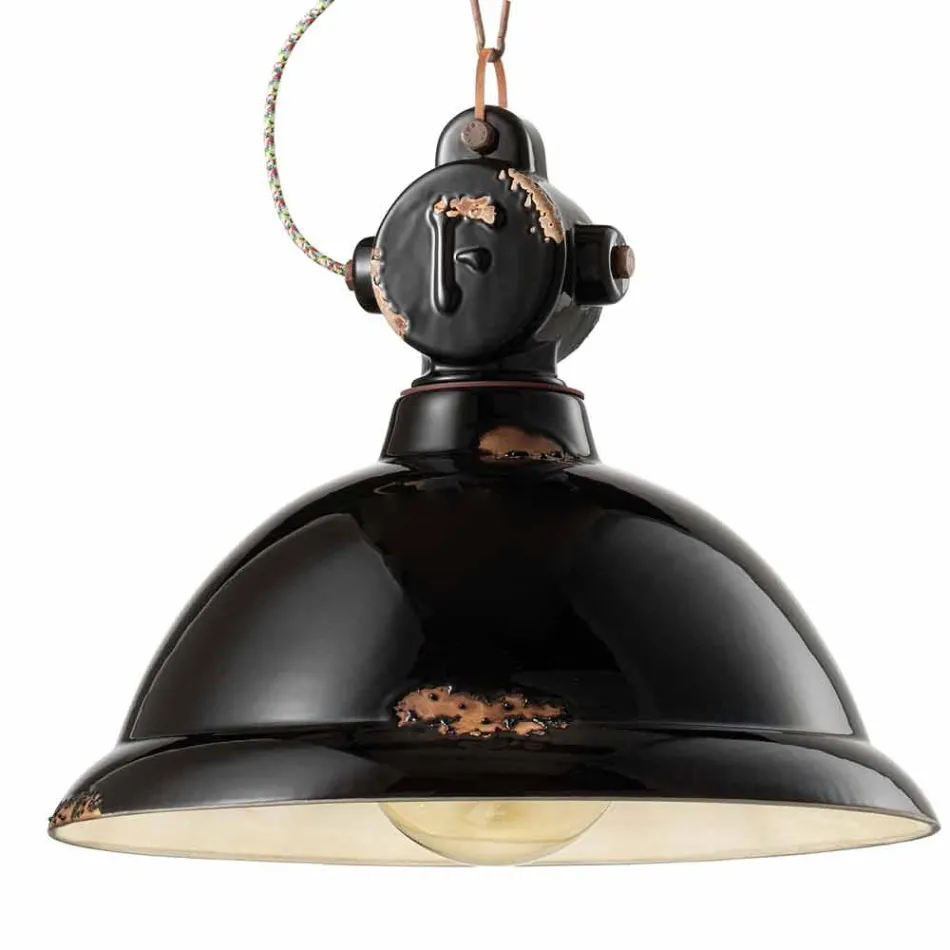 Llambadar zjarri qeramike dhe metalike Angela Ferroluce Viadurini