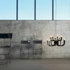 Llambadar pezullimi me 16 ose 32 drita në alumin të bardhë ose të zi - Alviso Viadurini