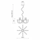 Llambadar pezullimi me 16 ose 32 drita në alumin të bardhë ose të zi - Alviso Viadurini