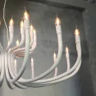 Llambadar pezullimi me 16 ose 32 drita në alumin të bardhë ose të zi - Alviso Viadurini