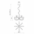 Llambadar pezullimi me 16 ose 32 drita në alumin të bardhë ose të zi - Alviso Viadurini