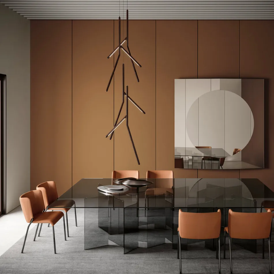 Llambadar pezullues me rozetë të vetme në dru Prodhuar në Itali - Orlov Viadurini