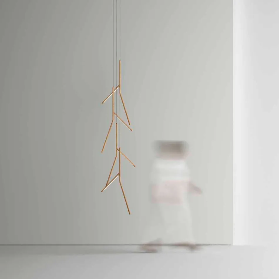 Llambadar pezullues me rozetë unike prej druri Prodhuar në Itali - Orlov Viadurini