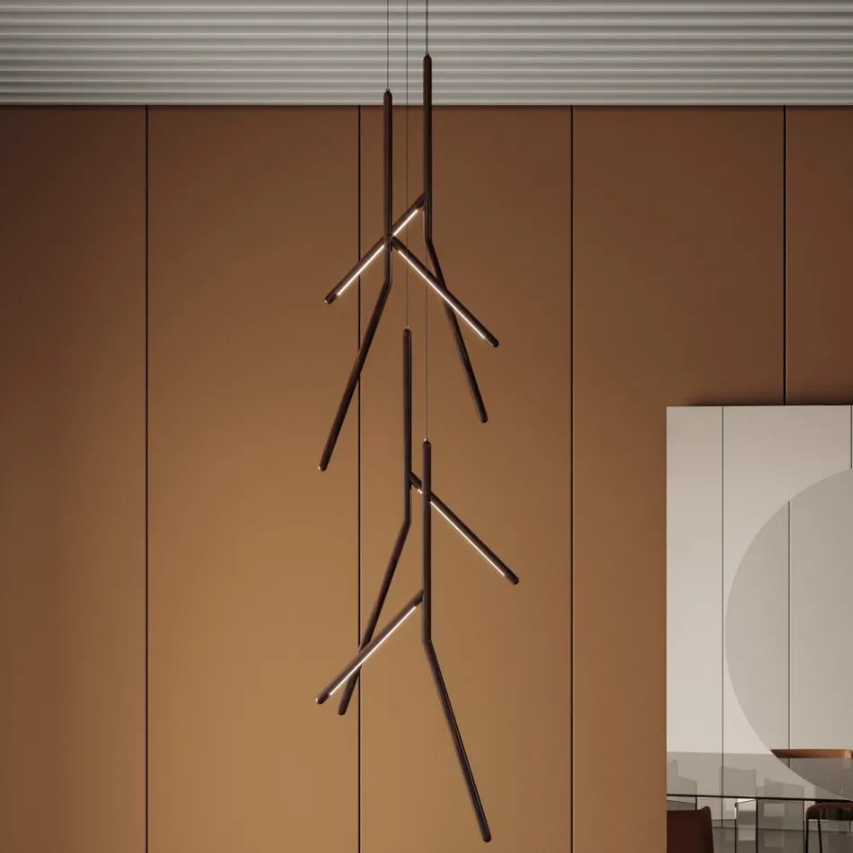 Llambadar pezullues me rozetë unike prej druri Prodhuar në Itali - Orlov Viadurini