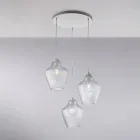Dritë varëse metalike prej qelqi të zi Alnitak me 3 ndriçues Viadurini