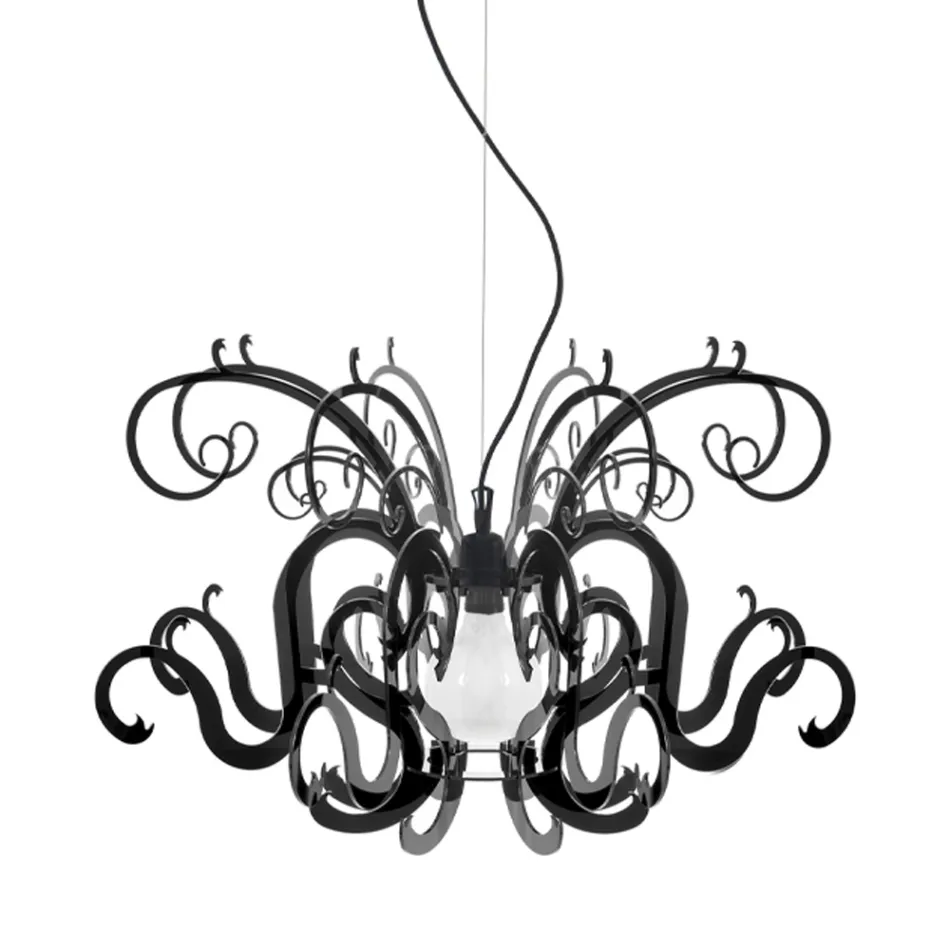 Llambadar pezullimi në pleksiglas të riciklueshëm të bardhë ose të zi - Sancho Viadurini