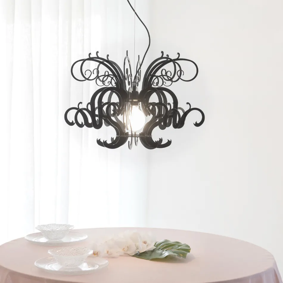 Llambadar pezullimi në pleksiglas të riciklueshëm të bardhë ose të zi - Sancho Viadurini