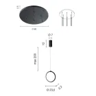 Llambadar i varur metalik i lyer me ar me 8 drita LED - Kedri Viadurini