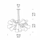 Llambadar artizanal me 21 drita në xham venecian, prodhuar në Itali - Diamonique Viadurini