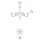 Artizanat 8 Llambadar Dritash në Xham të Venecias, Prodhuar në Itali - Margherita Viadurini
