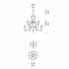 Punuar me dorë Llambadar 18 Dritash në Xham të Venecias, Prodhuar në Itali - Regina Viadurini