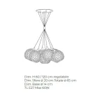 Llambadar i punuar me dorë nga qelqi dhe metali Venecias - Bolle Balloton Viadurini