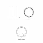 Llambadar me dizajn të bardhë me rozetë metalike prodhuar në Itali - Slide Giotto Viadurini