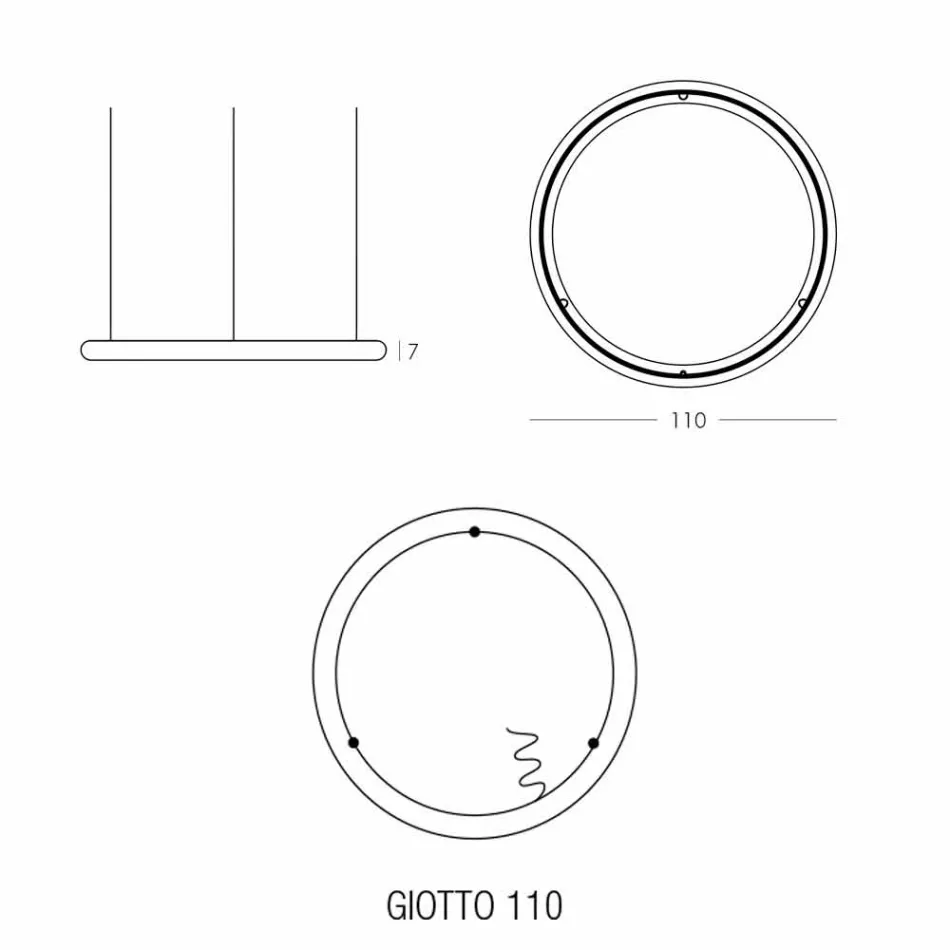 Llambadar me dizajn të bardhë me rozetë metalike prodhuar në Itali - Slide Giotto Viadurini