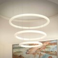 Llambadar i bardhë me dizajn LED me rozetë metalike prodhuar në Itali - Slide Giotto