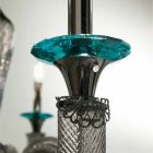 Klasik llambadar 12 drita në xham dhe kristale të punuar me dorë - Magrena Viadurini