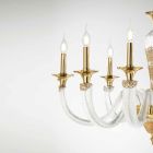 Klasik llambadar 12 drita në xham dhe kristale të punuar me dorë - Magrena Viadurini