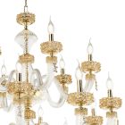 Klasik llambadar 18 drita në xham luksoz italian të punuar me dorë - kripur Viadurini