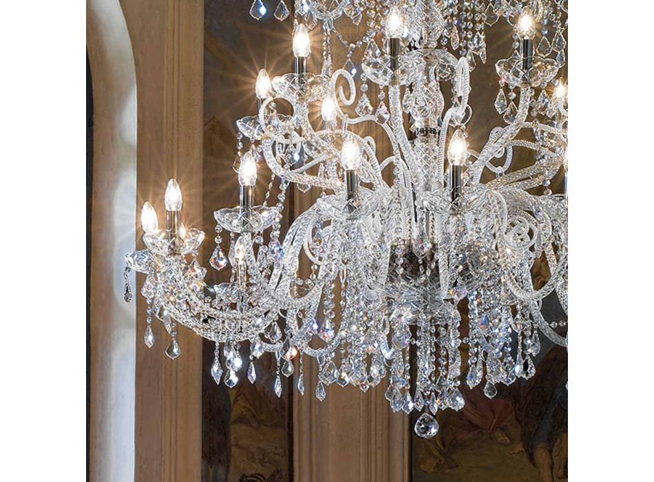 Llambadar klasik 36 Drita në Venecia Xham Prodhuar në Itali - Firence Viadurini