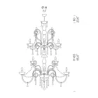 Llambadar klasik 36 Drita në Venecia Xham Prodhuar në Itali - Firence Viadurini