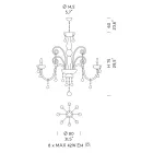 Klasik llambadar 8 dritat në qelq venecian Prodhuar në Itali - Firentine Viadurini