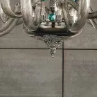 Llambadar Klasik 8 Dritash ne Xham dhe Kristal Artizan - Magrena Viadurini