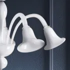 Llambadar klasik artizanal në xham të bardhë venecian të fryrë - Elsa Viadurini