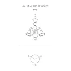 Llambadar klasik artizanal në xham të bardhë venecian të fryrë - Elsa Viadurini