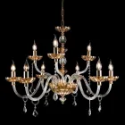 Llambadar klasik desgin me 9 drita xhami dhe daltë Belle Viadurini