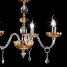 Llambadar klasik kristal me 3 drita Belle, i bërë në Itali Viadurini