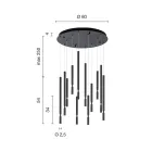 Llambadar me 12 drita LED në metal të lyer dhe kabllo të rregullueshme - larsh Viadurini